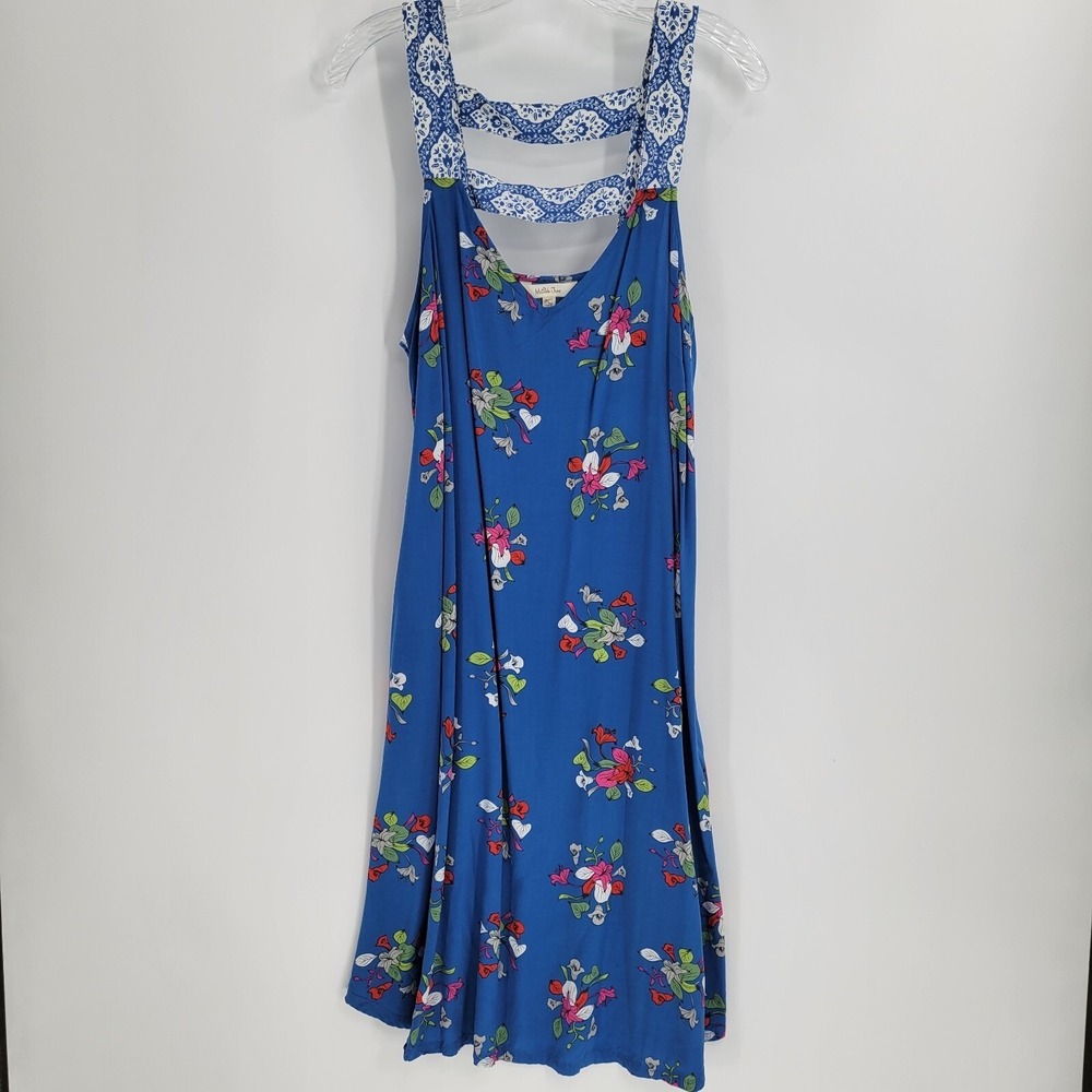 Matilda Jane Brilliant DayDream Blue Floral Sleeveless Dress Woman's Size Large